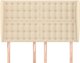 vidaXL Επικαθήμενο προσκέφαλο, κρεμ, 147x23x118/128 εκ, ύφασμα
