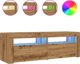 vidaXL Έπιπλο Τηλεόρασης με Φωτισμό LED, Δρυς Artisan, 120x35x40 cm