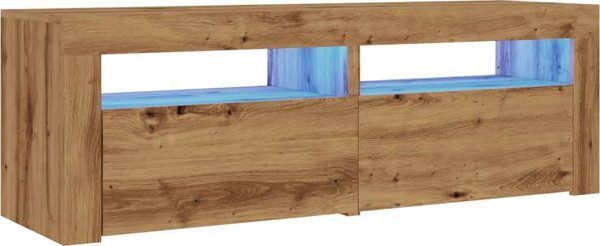 vidaXL Έπιπλο Τηλεόρασης με Φωτισμό LED, Δρυς Artisan, 120x35x40 cm