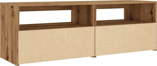 vidaXL Έπιπλο Τηλεόρασης με Φωτισμό LED, Δρυς Artisan, 120x35x40 cm