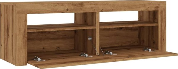 vidaXL Έπιπλο Τηλεόρασης με Φωτισμό LED, Δρυς Artisan, 120x35x40 cm