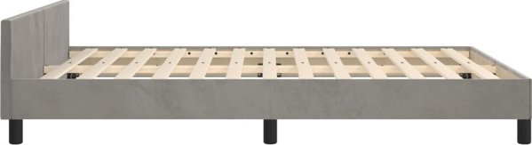 vidaXL Rama κρεβατιού με κεφαλάρι, ανοιχτό γκρι, 140x190 εκ, βελούδινη