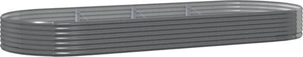 vidaXL vidaXL Donica ogrodowa, malowana proszkowo stal, 373x140x36 cm, szara