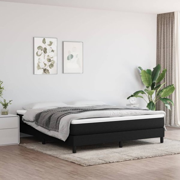 vidaXL Κρεβάτι continental, μαύρο, επενδεδυμένο με ύφασμα, 180x200 cm