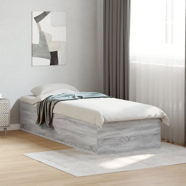 vidaXL Πλαίσιο κρεβατιού 90x200 εκ. γκρι δρυς Sonoma