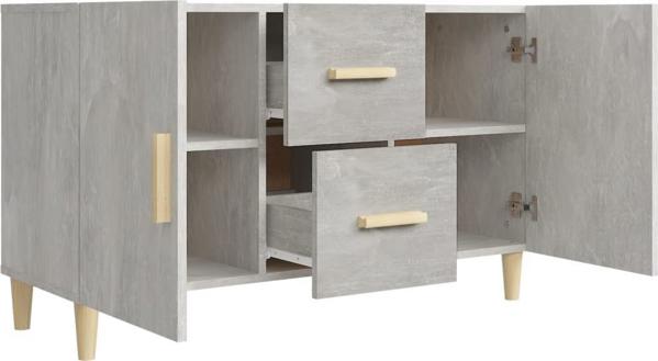 vidaXL Συρταριέρα, απόχρωση σκυροδέματος, 100x36x60 εκ, υλικό ξύλου