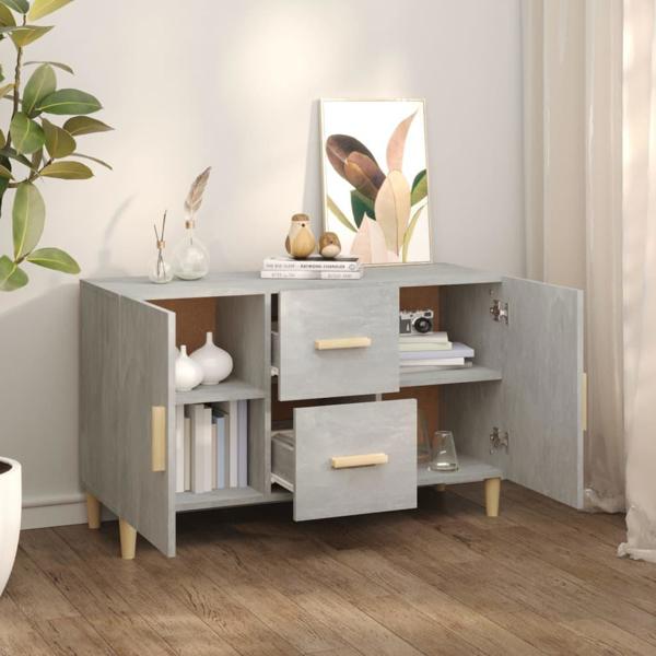 vidaXL Συρταριέρα, απόχρωση σκυροδέματος, 100x36x60 εκ, υλικό ξύλου