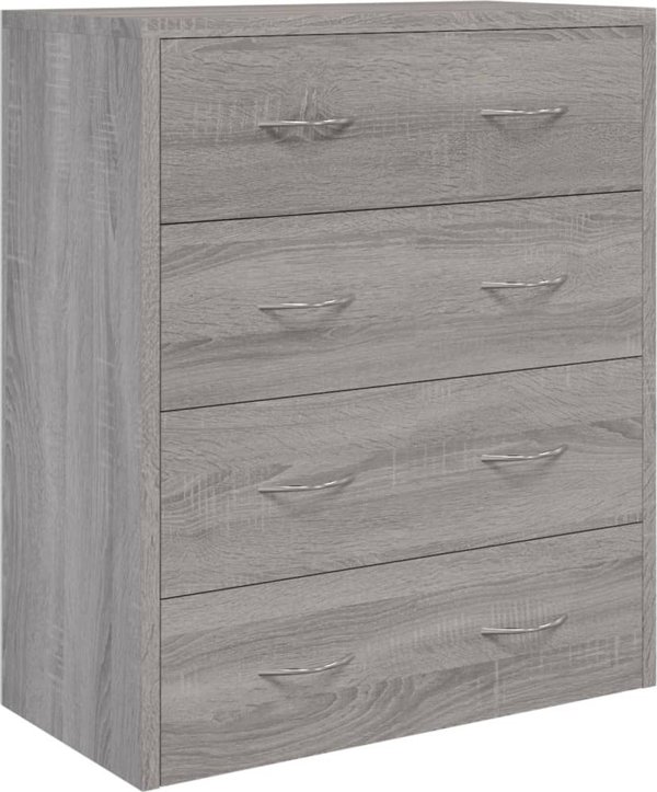 vidaXL Komoda z 4 szufladami 60x30,5x71 cm szary dab sonoma