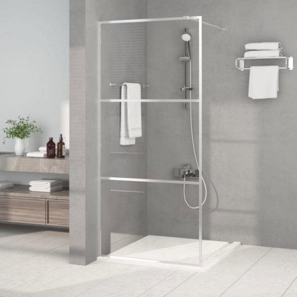 vidaXL Τζάμι ντουζιέρας ασημί, 90x195 εκ., διαφανές γυαλί ESG