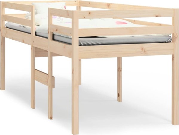 vidaXL Wysokie lozko, 75x190 cm, lite drewno sosnowe