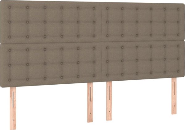 vidaXL Κρεβάτι Continental με Στρώμα, Taupe, 160x200 cm, Υφασμάτινο