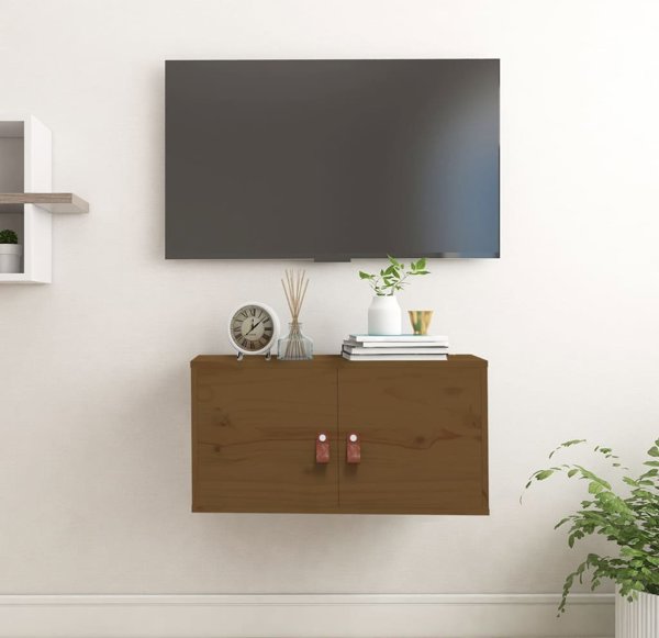vidaXL Επιτοίχιο ντουλάπι, μουντό καφέ, 60x30x30 εκ., μασίφ ξύλο πεύκου