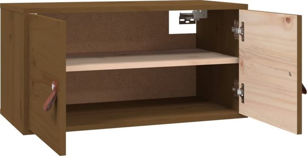 vidaXL Επιτοίχιο ντουλάπι, μουντό καφέ, 60x30x30 εκ., μασίφ ξύλο πεύκου