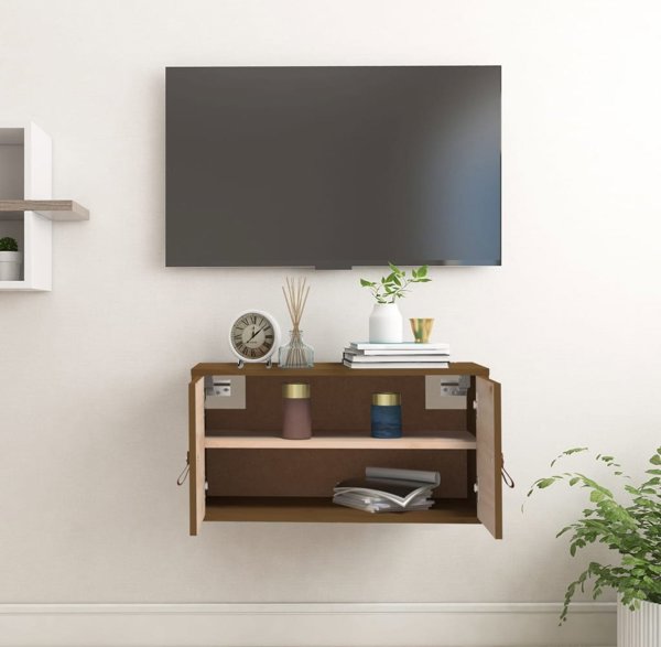 vidaXL Επιτοίχιο ντουλάπι, μουντό καφέ, 60x30x30 εκ., μασίφ ξύλο πεύκου