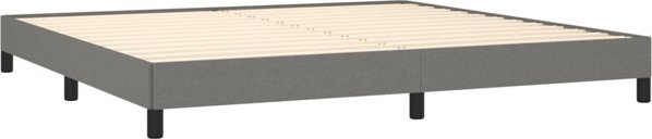 vidaXL Κορνίζα κρεβατιού, σκούρο γκρι, 200x200 cm, επενδεδυμένη με ύφασμα