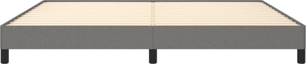 vidaXL Κορνίζα κρεβατιού, σκούρο γκρι, 200x200 cm, επενδεδυμένη με ύφασμα
