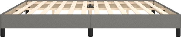 vidaXL Κορνίζα κρεβατιού, σκούρο γκρι, 200x200 cm, επενδεδυμένη με ύφασμα
