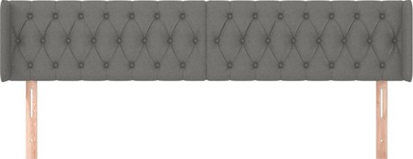 vidaXL κεφαλάρι τύπου uszak, σκούρο γκρι, 203x16x78/88 εκ., ύφασμα