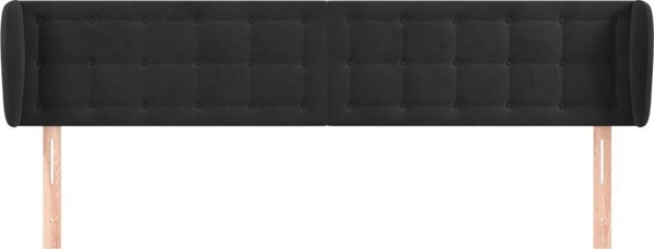 vidaXL Κεφαλάρι ουζάκ, μαύρο, 183x23x78/88 εκ, βελούδινο