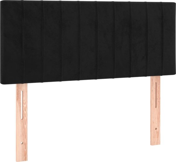 vidaXL Lozko kontynentalne z materacem i LED, czarny aksamit 100x200 cm