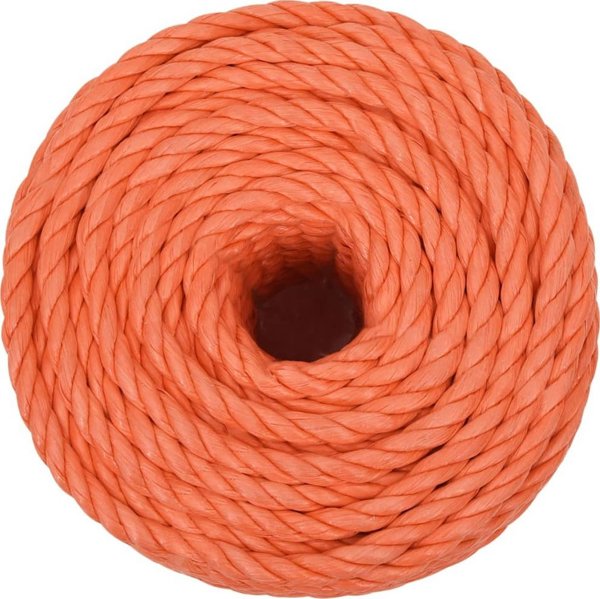 vidaXL Linka robocza, πορτοκαλί, 10 mm, 25 m, πολυπροπυλένιο