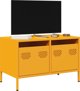 vidaXL Szafka RTV, musztardowa, 68x39x43,5 cm, stal walcowana na zimno