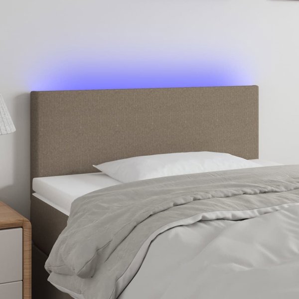 vidaXL Zaglozek do lotka me LED, taupe, 100x5x78/88 cm, tkanina