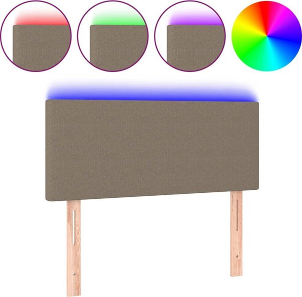 vidaXL Zaglozek do lotka me LED, taupe, 100x5x78/88 cm, tkanina