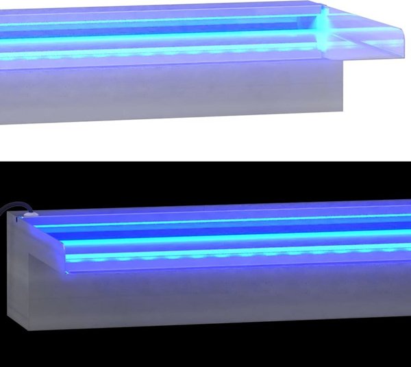 vidaXL Wylewka do wodospadu z RGB LED, stal nierdzewna, 45 cm