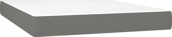 vidaXL Κρεβάτι Continental με στρώμα, σκούρο γκρι ύφασμα 140x200 εκ.