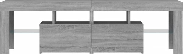 vidaXL Επίπλο Τηλεόρασης με Φωτισμό LED, γκρι δρυς Sonoma, 140x36,5x40 cm