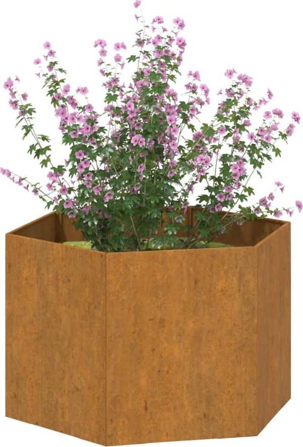 vidaXL Donica, szara, 60x60x45 cm, stal kortenowska