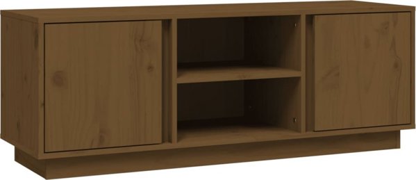 vidaXL Επίπλωση για TV, χρώμα μέλι, 110x35x40,5 εκ., μασίφ πεύκο
