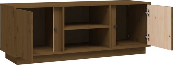 vidaXL Επίπλωση για TV, χρώμα μέλι, 110x35x40,5 εκ., μασίφ πεύκο