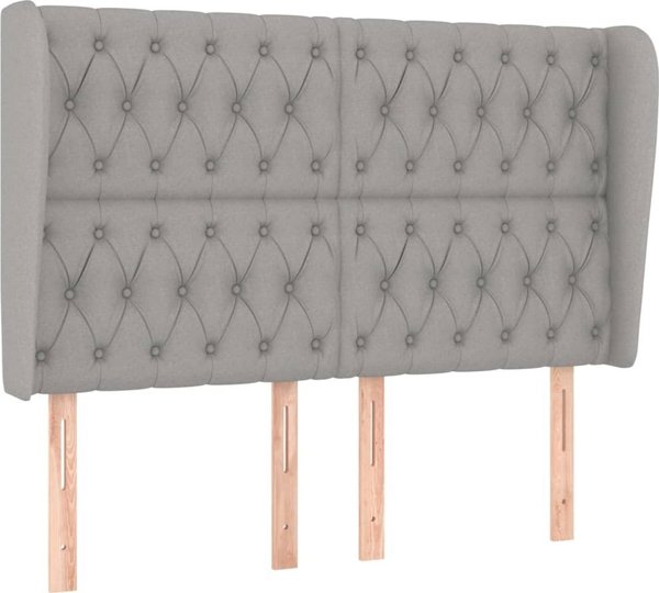 vidaXL Προσκέφαλο Uszak, ανοιχτό γκρι, 163x23x118/128 cm, ύφασμα