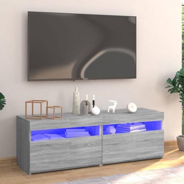 vidaXL Szafka pod TV z LED, szary dab sonoma, 120x35x40 cm