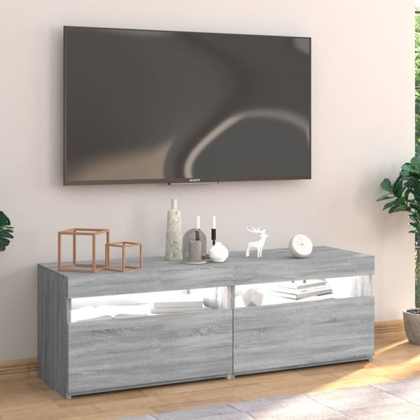 vidaXL Szafka pod TV z LED, szary dab sonoma, 120x35x40 cm