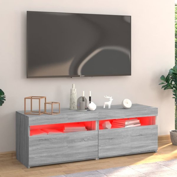 vidaXL Szafka pod TV z LED, szary dab sonoma, 120x35x40 cm
