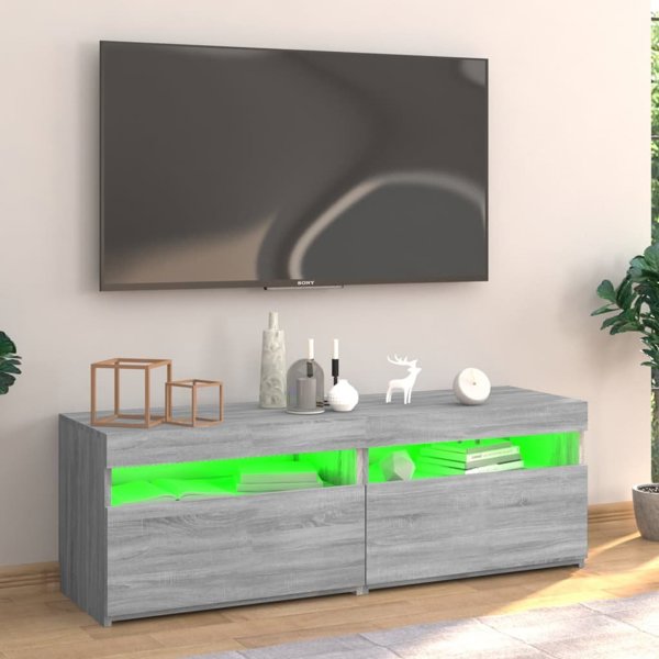 vidaXL Szafka pod TV z LED, szary dab sonoma, 120x35x40 cm