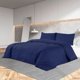 vidaXL σετ σεντονιών, σκούρο μπλε, 240x220 cm, ελαφριά μικροΐνα