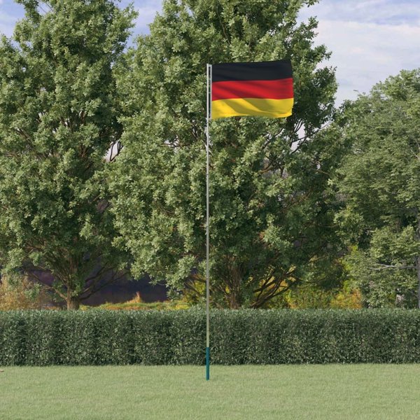 vidaXL vidaXL Flaga Niemiec z masztem, 5,55 m, aluminium
