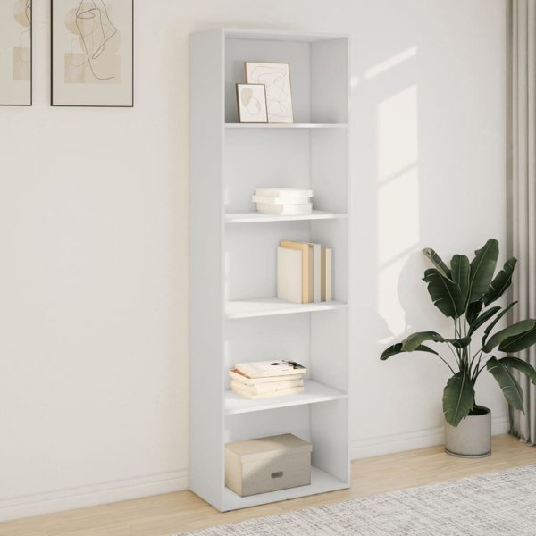vidaXL Βιβλιοθήκη λευκή 60x30x189 cm, υλικό ξύλινης προέλευσης