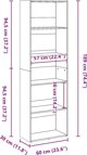 vidaXL Βιβλιοθήκη λευκή 60x30x189 cm, υλικό ξύλινης προέλευσης