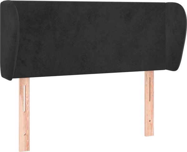vidaXL Κεφαλάρι uszak, μαύρο, 103x23x78/88 cm, βελούδινο