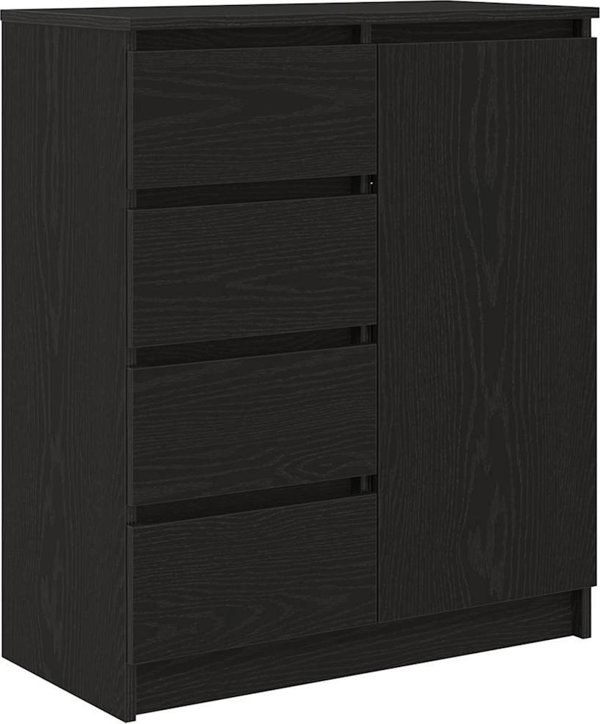 vidaXL Συρταριέρα, Μαύρη Δρυς, 71x35x84 εκ., από Κολλητό Ξύλο