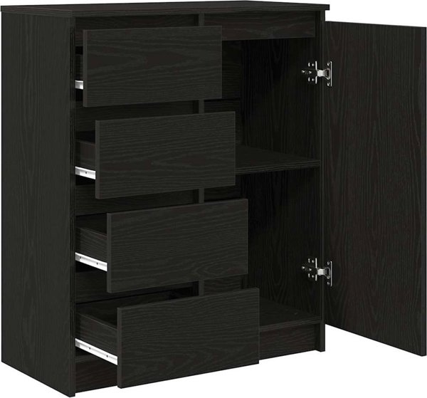 vidaXL Συρταριέρα, Μαύρη Δρυς, 71x35x84 εκ., από Κολλητό Ξύλο