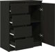vidaXL Συρταριέρα, Μαύρη Δρυς, 71x35x84 εκ., από Κολλητό Ξύλο