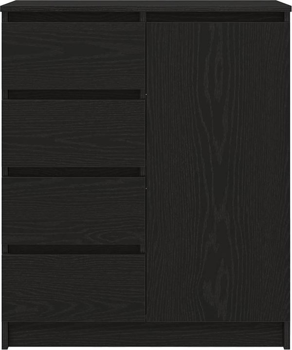 vidaXL Συρταριέρα, Μαύρη Δρυς, 71x35x84 εκ., από Κολλητό Ξύλο