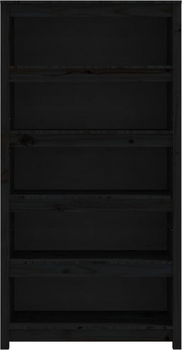 vidaXL Ράφι για βιβλία μαύρο 80x35x154 cm από μασίφ ξύλο πεύκου