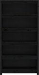 vidaXL Ράφι για βιβλία μαύρο 80x35x154 cm από μασίφ ξύλο πεύκου